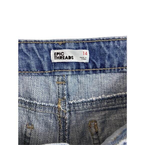 Epic Threads Girls Denim Blue Button-Fly Jean Shorts Kids Youth Size 14 - Picture 5 of 5